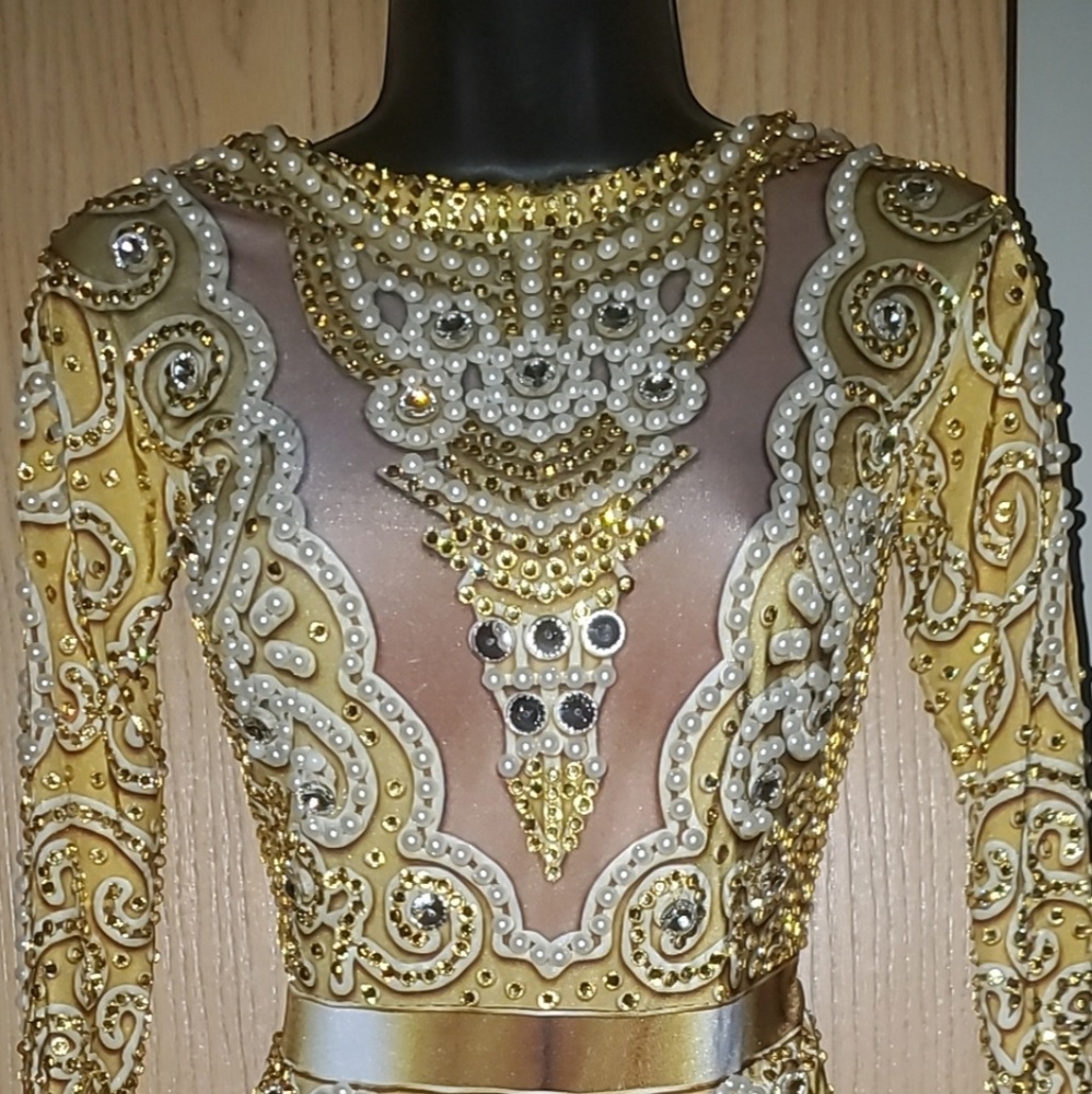 Beautiful gold and rhinestone jumpsuit